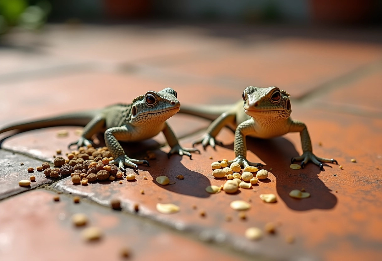 lézard crottes